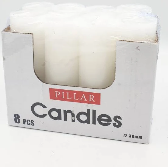 Candle White 8x30cm